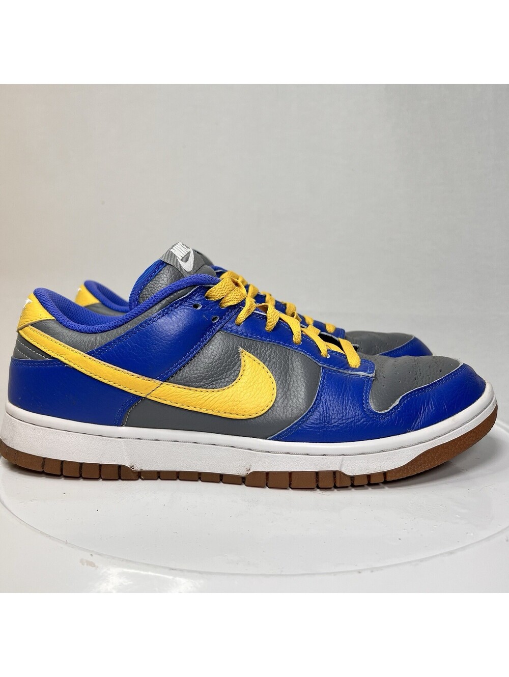 Nike Dunk Low Top Colorblock Sneakers Blue Yellow Gray Lace Up Men’s Sz 10